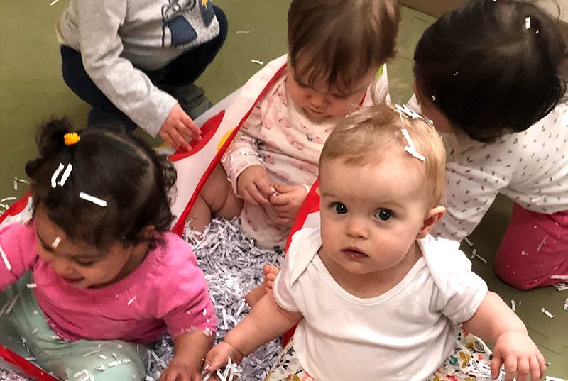 Toddlers at Sugar Mill Montessori School playing together